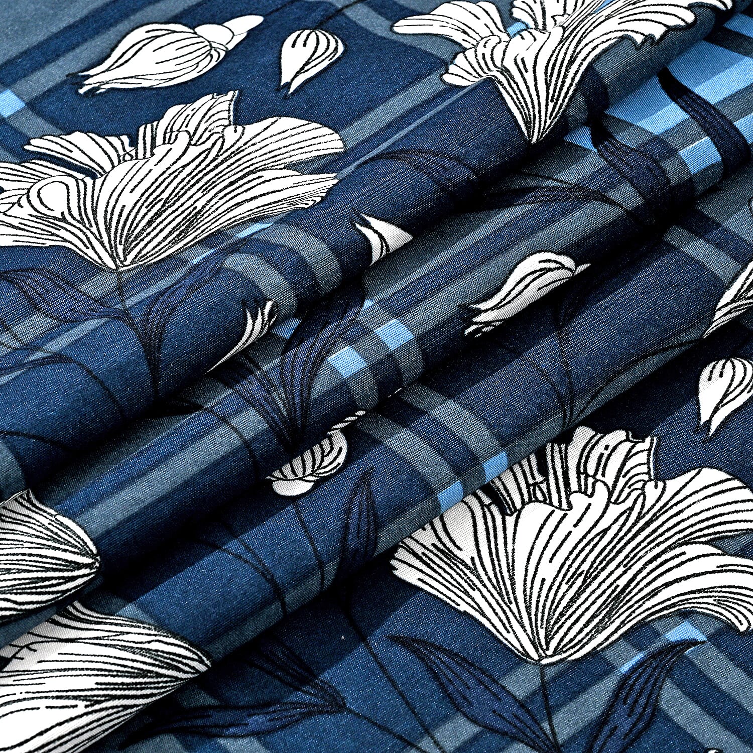 LIVMORE 4-Piece Floral Printed Microfiber Bedding Set - inc. Duvet Cover Deep Fitted Sheet & 2 Pillowcases