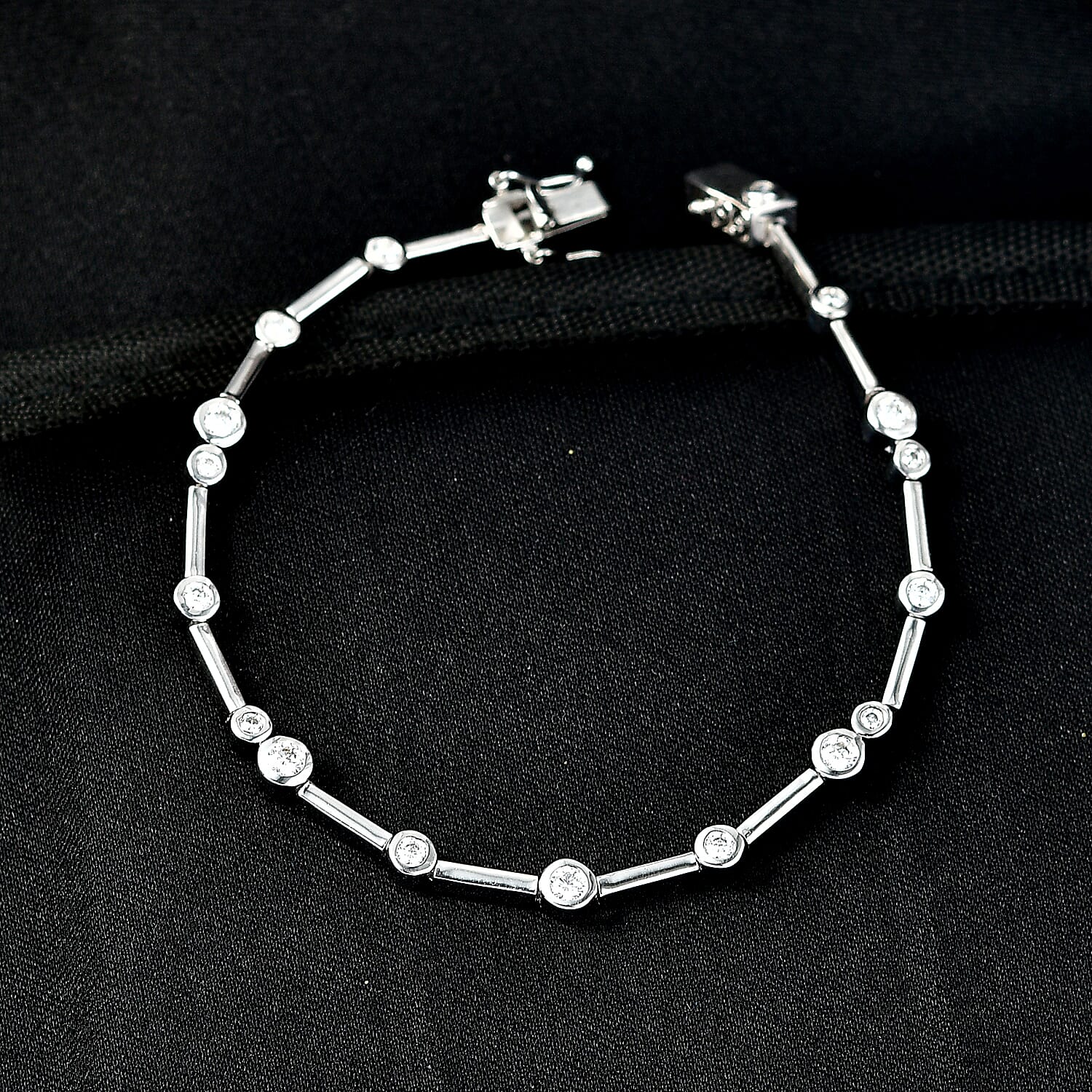 Moissanite Deal - Moissanite Bubble Bracelet (Size - 7.5) with GB Lock Box 1.00 Ct.