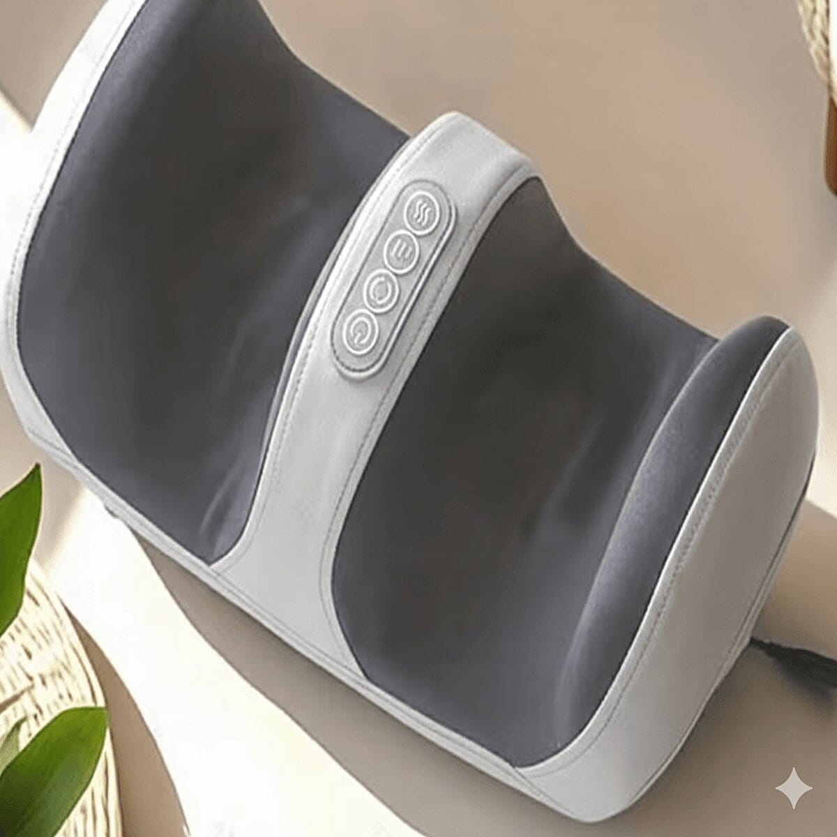 Shiatsu Foot - Calf Massager with Heat - Massage Roller- Grey and White