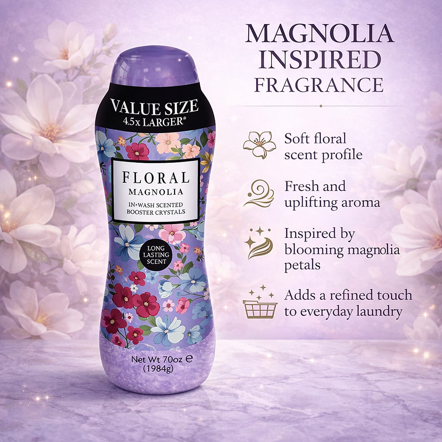 Floral in Wash Scented Booster Crystals Magnolia -Up to 60-70 Washes (1984g)