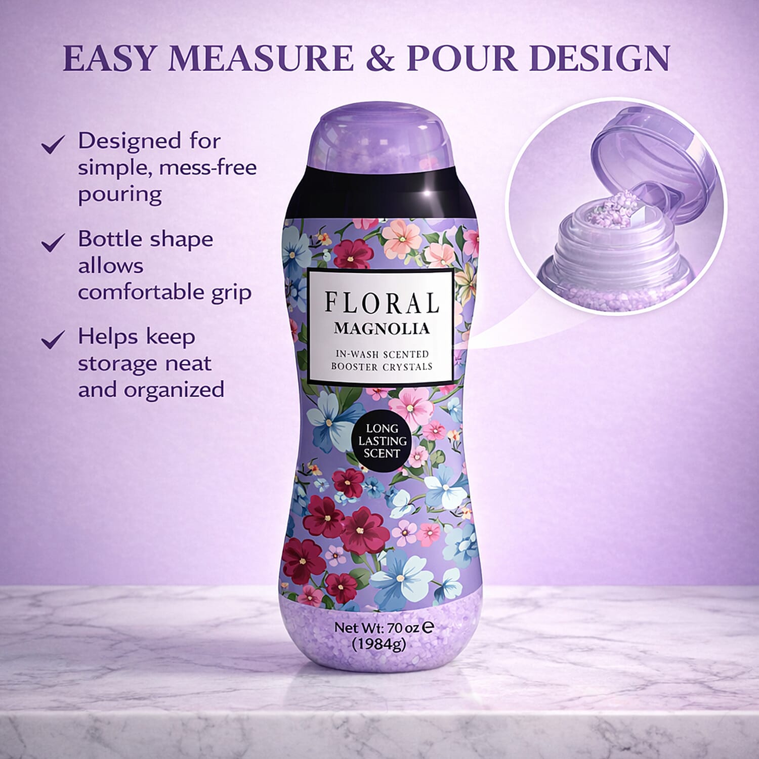 Floral in Wash Scented Booster Crystals Magnolia -Up to 60-70 Washes (1984g)