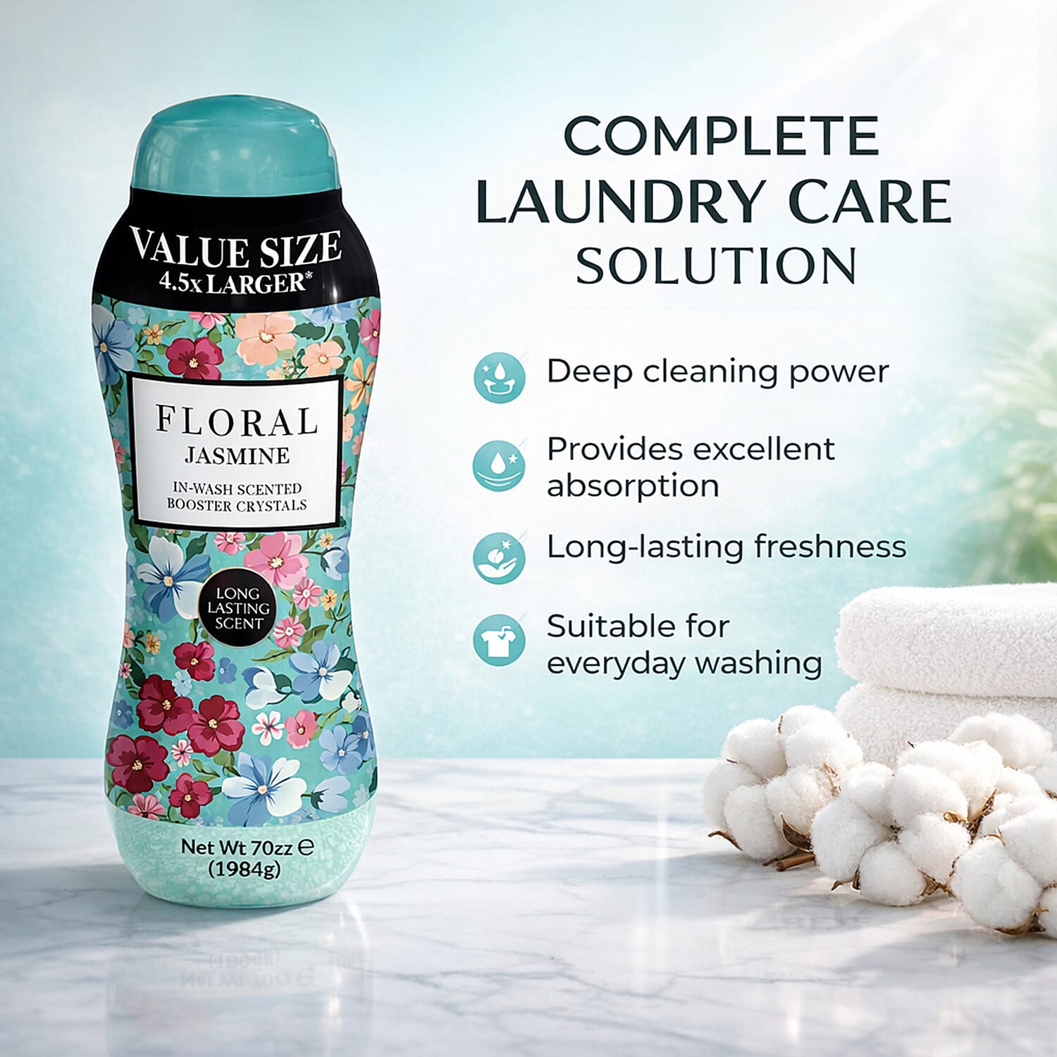 Floral in Wash Scented Booster Crystals  Jasmine- Up to 60-70 Washes (1984g)