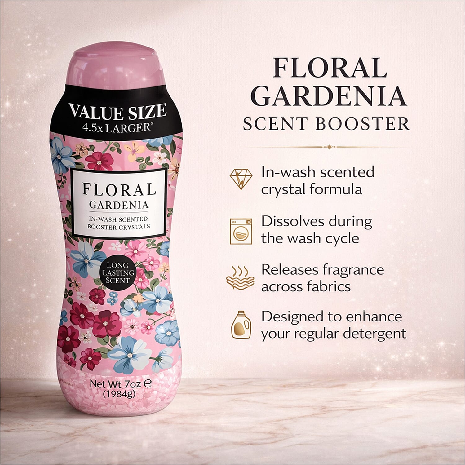Floral in Wash Scented Booster Crystals  Gardenia- Up to 60-70 Washes (1984g)