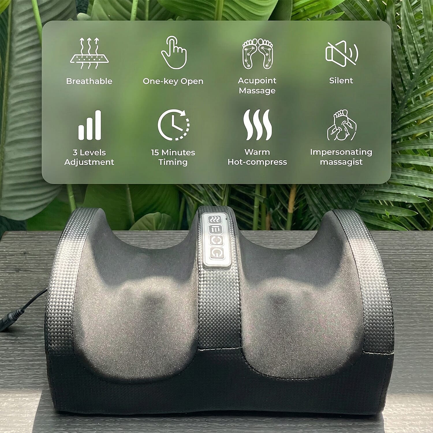 Shiatsu Foot - Calf Massager with Heat - Massage Roller - Black