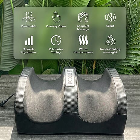 Shiatsu Foot - Calf Massager with Heat - Massage Roller - Black