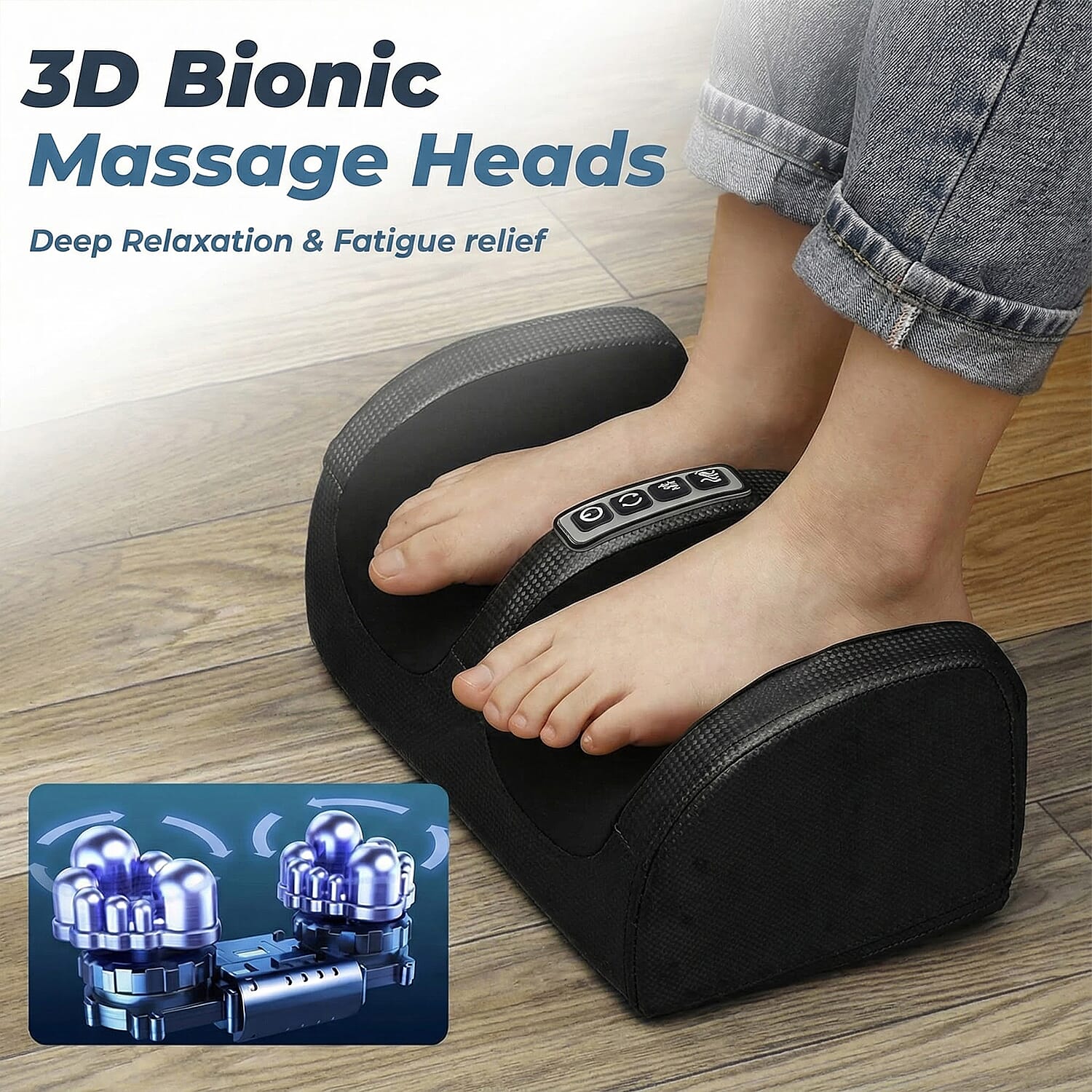 Shiatsu Foot - Calf Massager with Heat - Massage Roller - Black