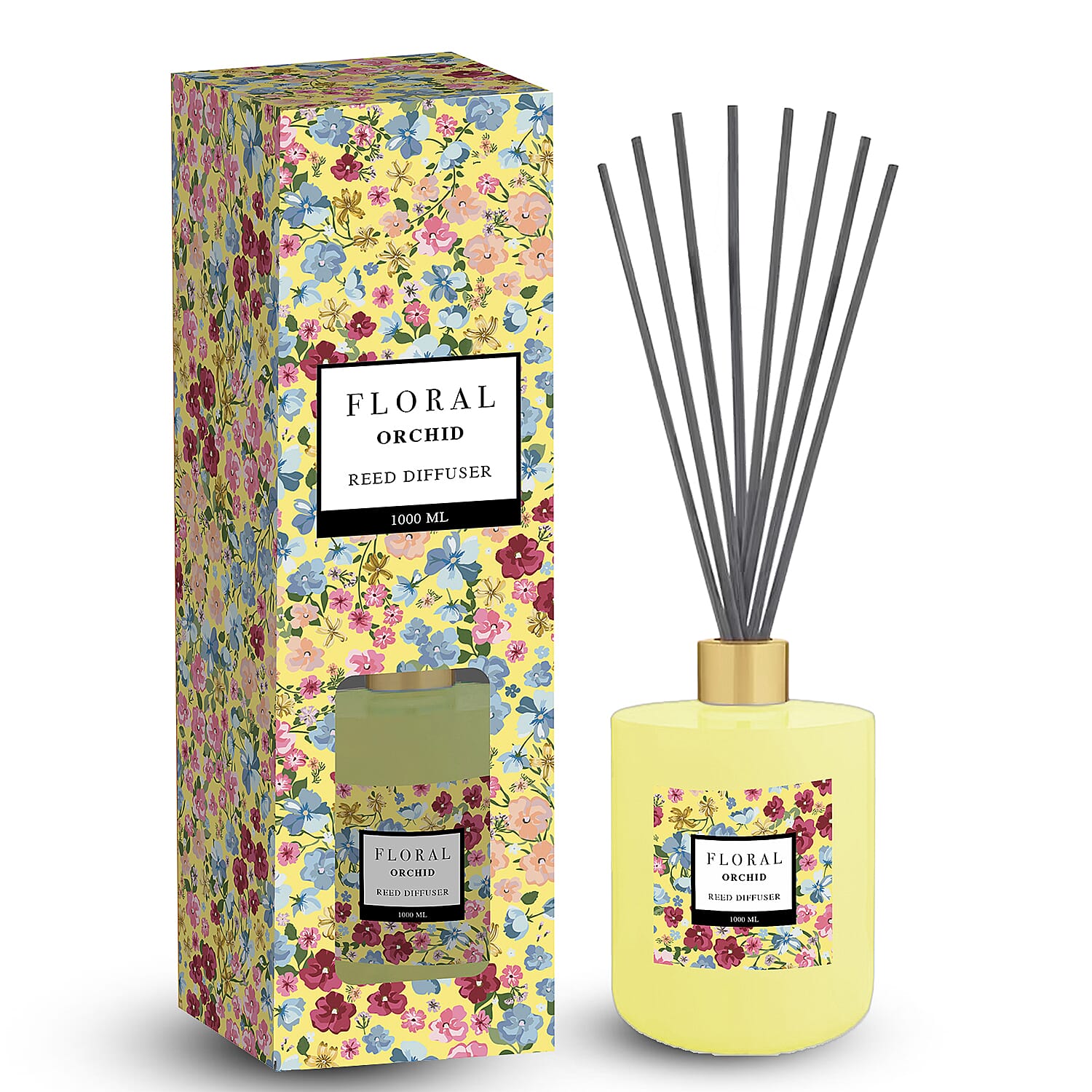 Luxury Floral Orchid Reed Diffuser (1000 ml) - Yellow