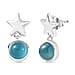 D'Joy Paraiba Moonstone Dangling Earring with Push Back in Yellow Gold Plated Sterling Silver 1.99 Ct.