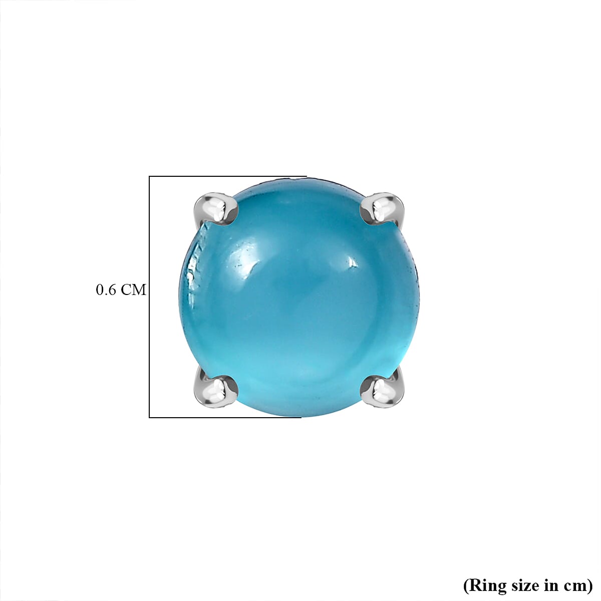 D'Joy Paraiba Moonstone Solitaire Stud Push Post Earring in Platinum Overlay Sterling Silver 1.99 Ct.