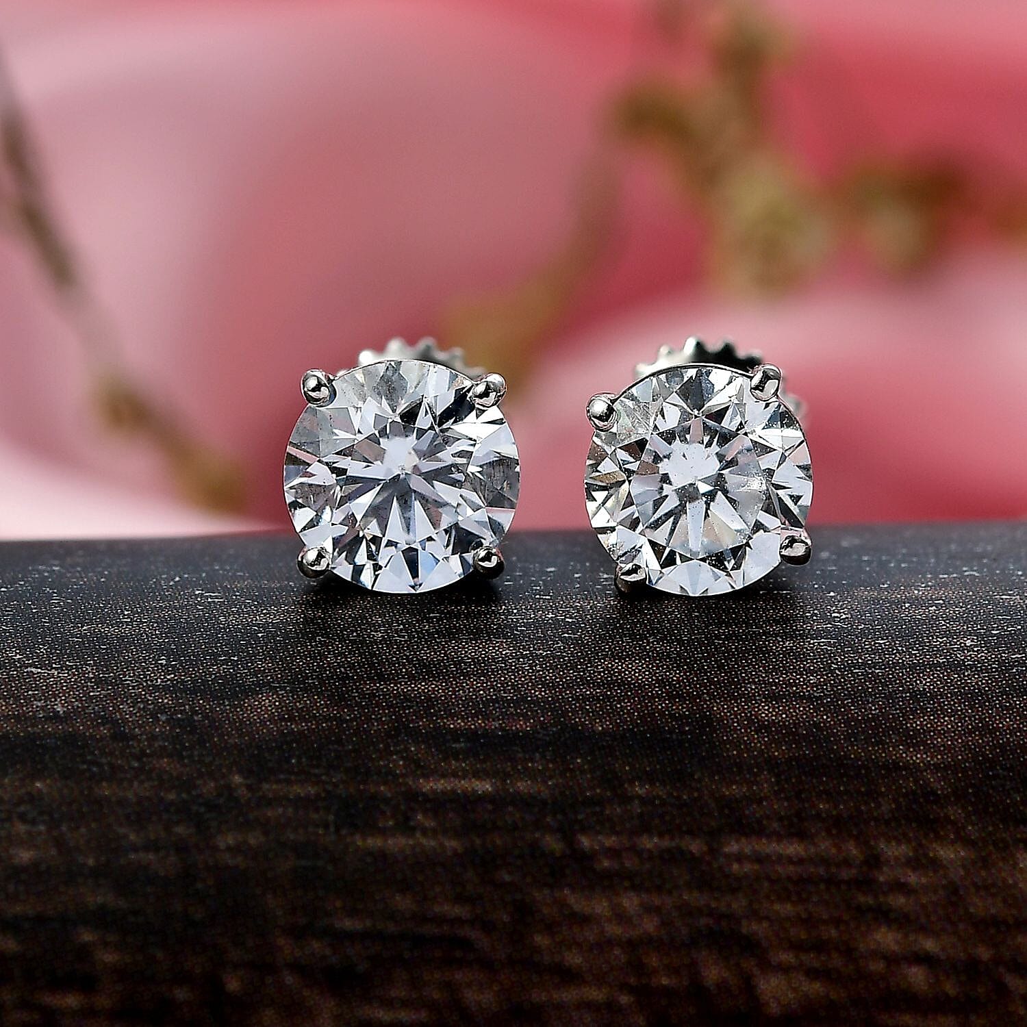 Luxuriant 950 Platinum SGL Certified Lab Grown Diamond (VS-EF)  Earrings with Screw Back 3.06 Ct.