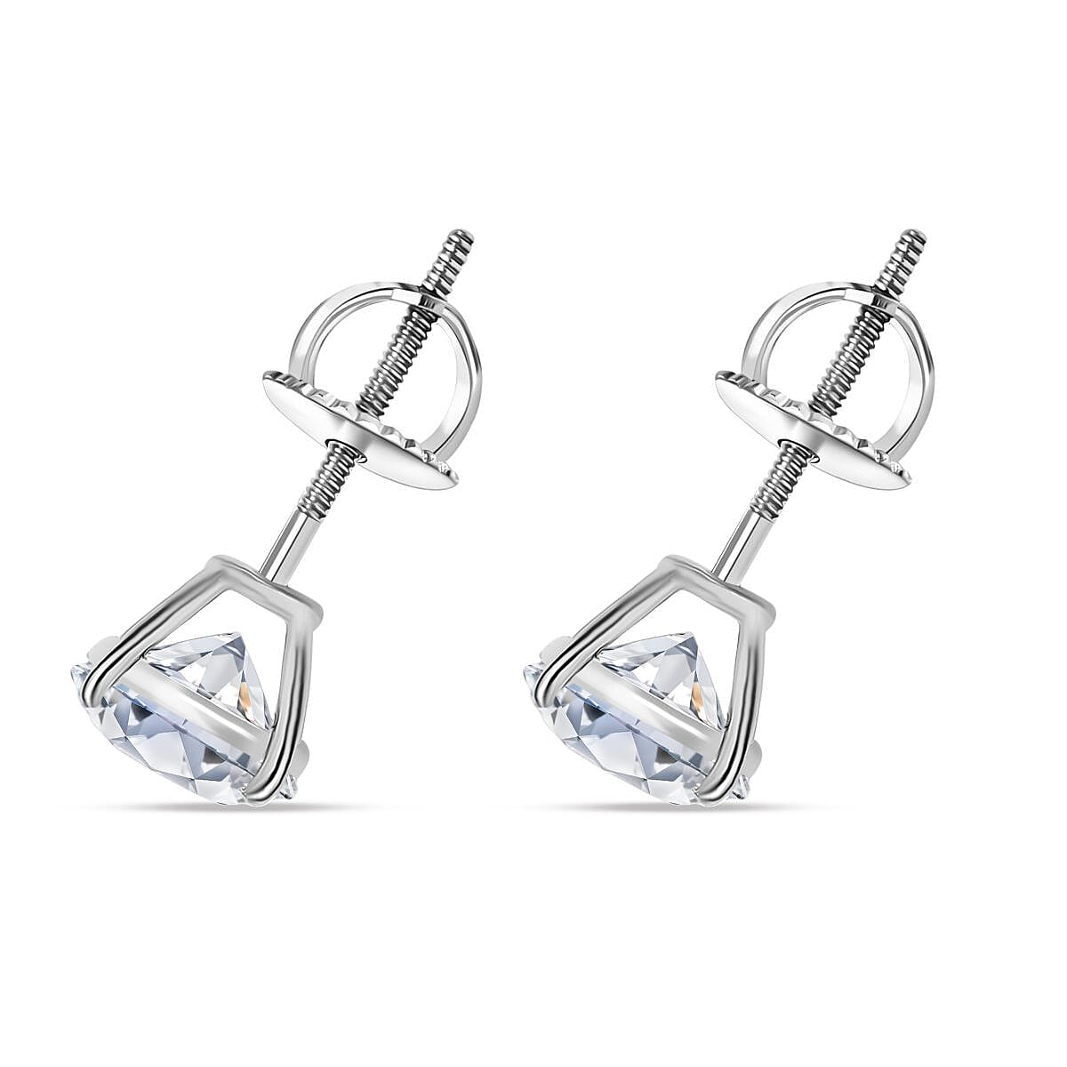 Luxuriant 950 Platinum SGL Certified Lab Grown Diamond (VS-EF)  Earrings with Screw Back 3.06 Ct.