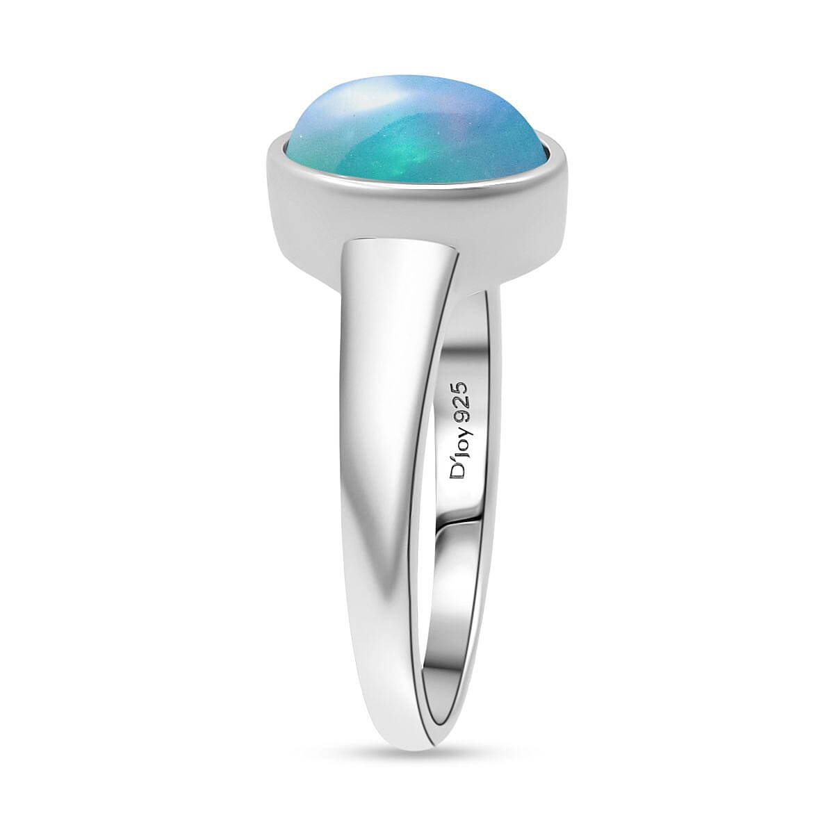 D'Joy Ethiopian Opal Ring in Rhodium Overlay Sterling Silver 1.65 Ct.