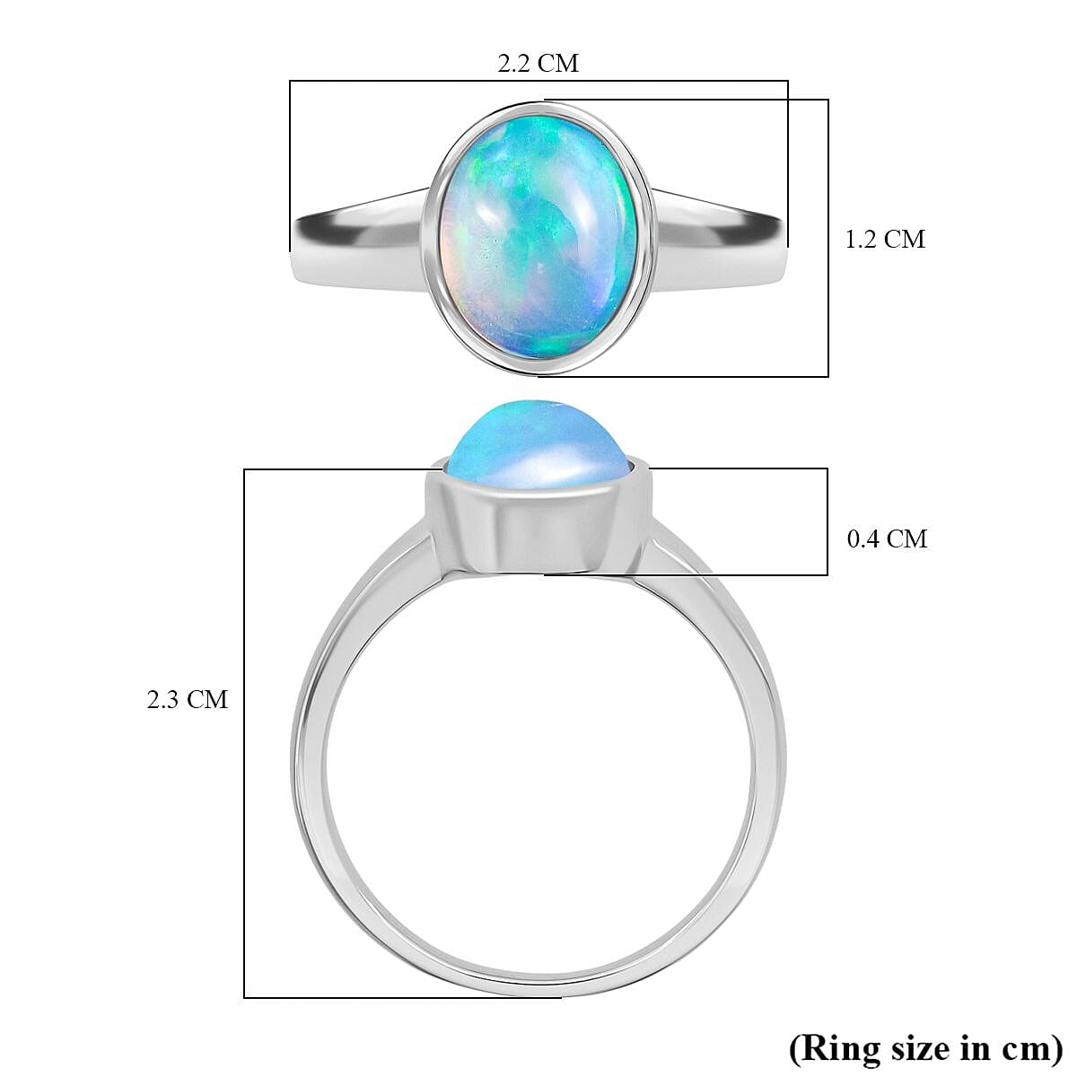 D'Joy Ethiopian Opal Ring in Rhodium Overlay Sterling Silver 1.65 Ct.