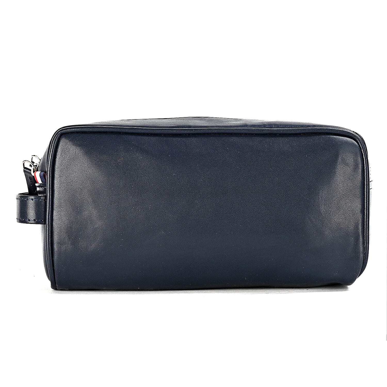 VALISSIERE Mens Faux-Leather Travel Cosmetic - Toiletry Bag - Navy