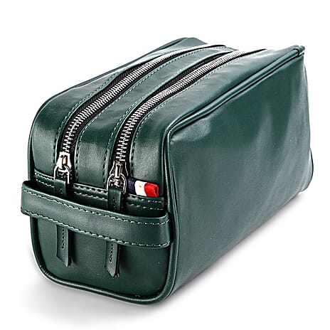 VALLISERIE PU Patterned Cosmetic and Toiletry Bag (Size 24x12x10 cm) - Green