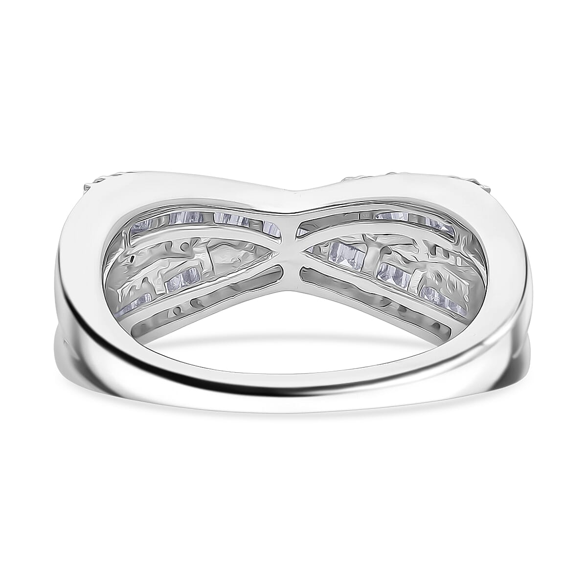 Luxuriant Lab Grown Diamond (SI-GH) Ring in Rhodium Overlay Sterling Silver 0.50 Ct.