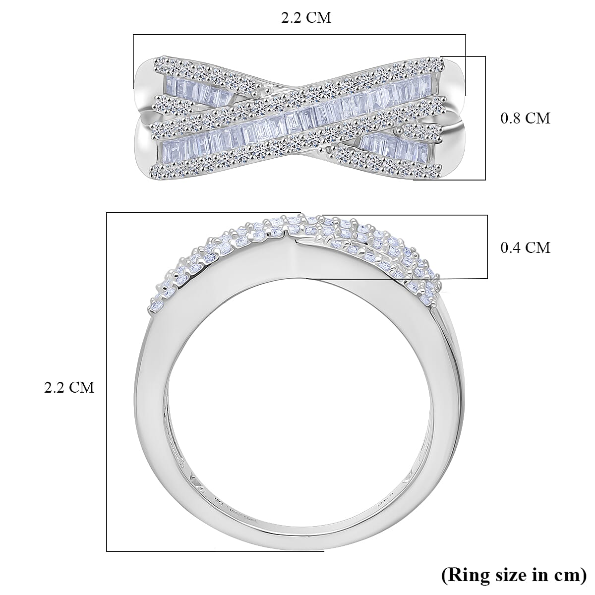Luxuriant Lab Grown Diamond (SI-GH) Ring in Rhodium Overlay Sterling Silver 0.50 Ct.