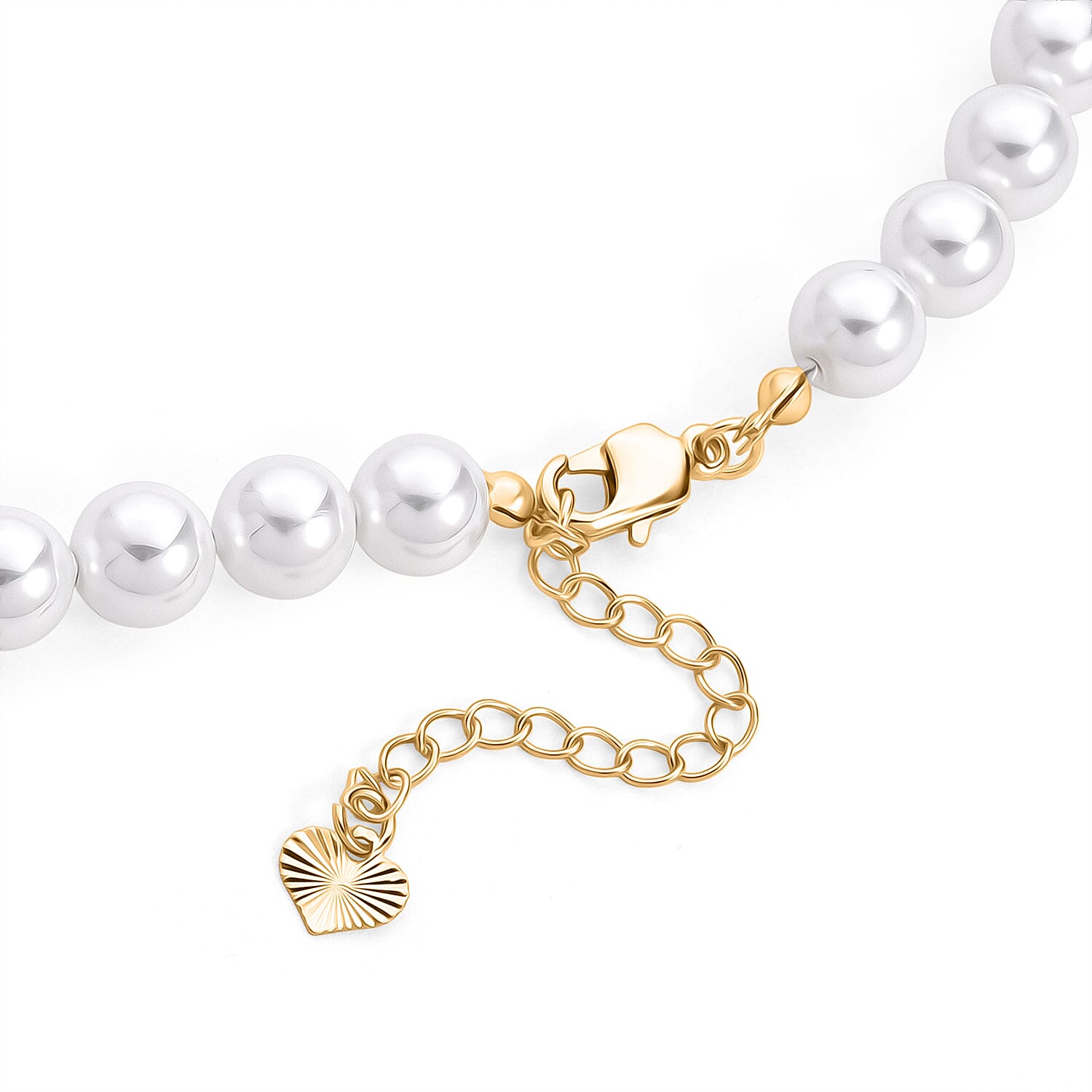 White Shell Pearl & White Cubic Zirconia Necklace (Size - 20.5-2 EXT)