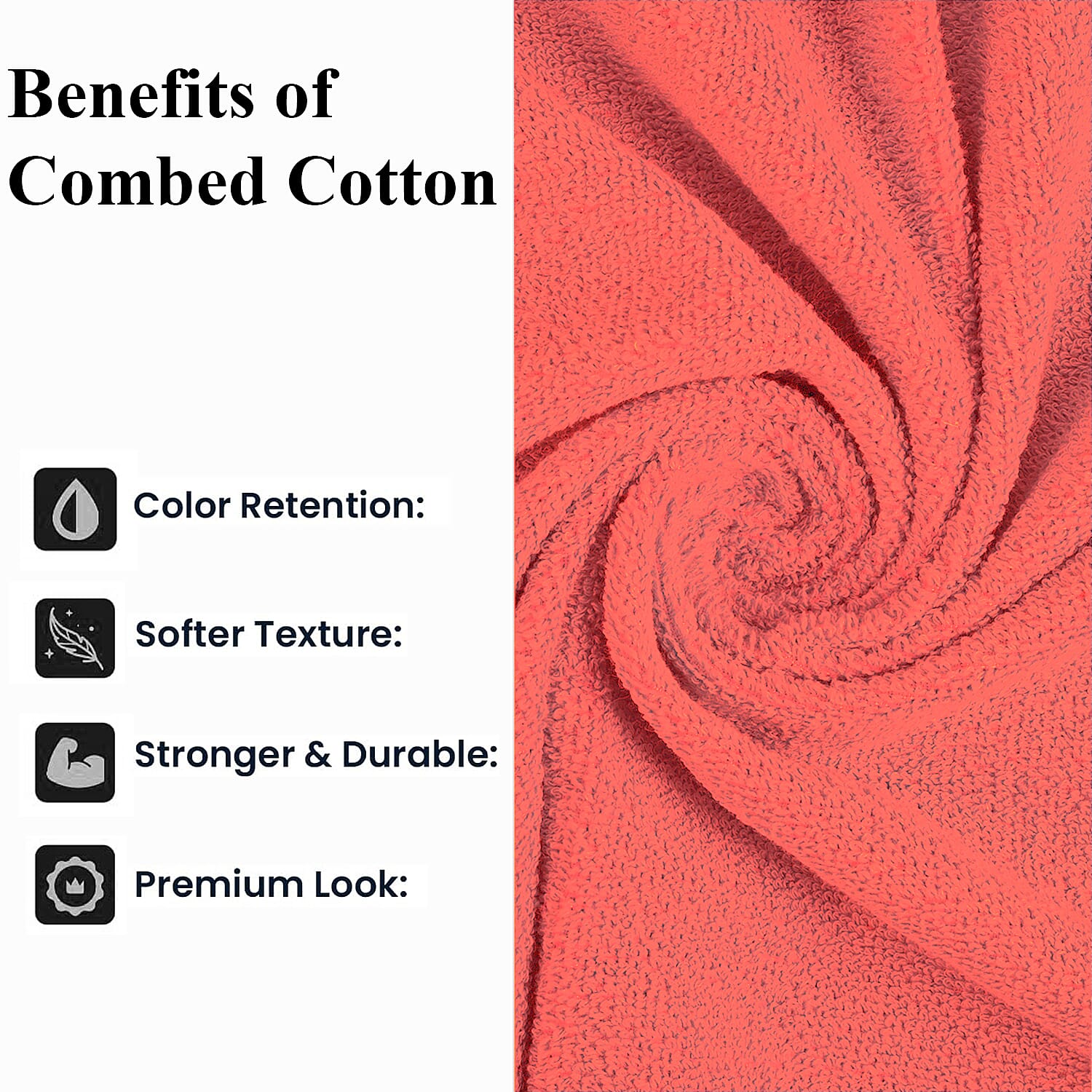 Livmore Set of 2 - Cotton Bath Sheet 550GSM (Size 88x172cm) - Coral