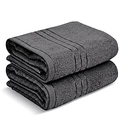 Livmore Set of 2 - Cotton Bath Sheets 550GSM (Size 88x172cm) - Charcoal Grey