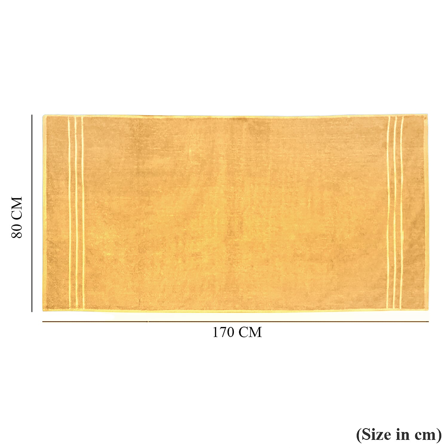 Livmore Set of 2 - Cotton Bath Sheets 550GSM (Size 88x172cm) - Mustard