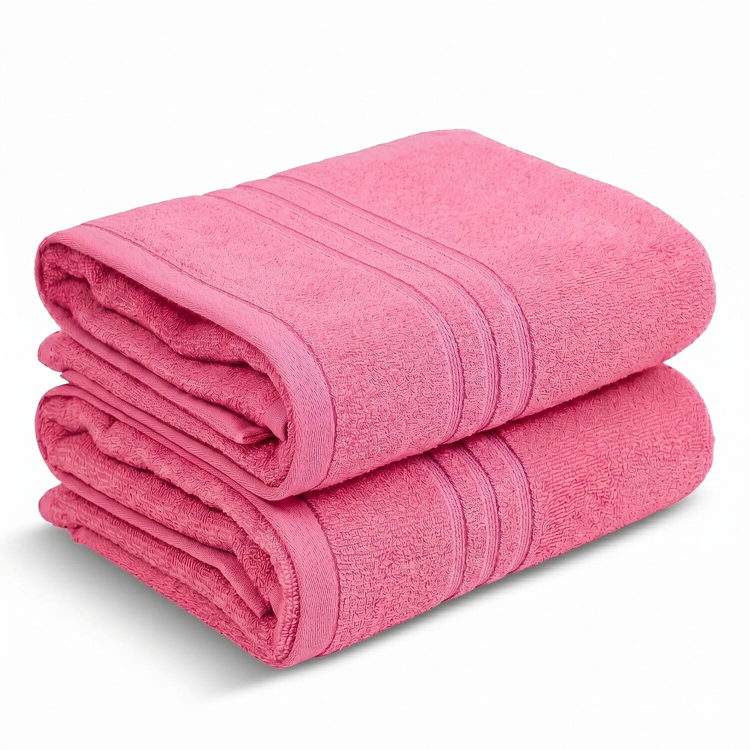 Livmore Set of 2 - Cotton Bath Sheets 550GSM (Size 88x172cm) - Pink