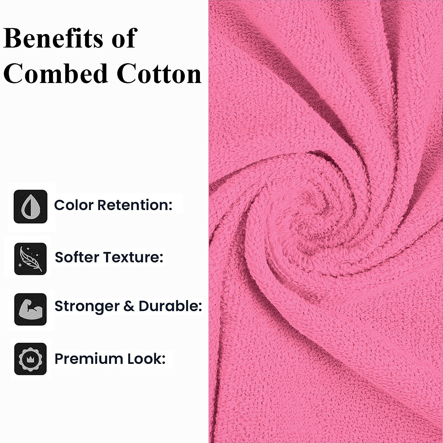 Livmore Set of 2 - Cotton Bath Sheets 550GSM (Size 88x172cm) - Pink