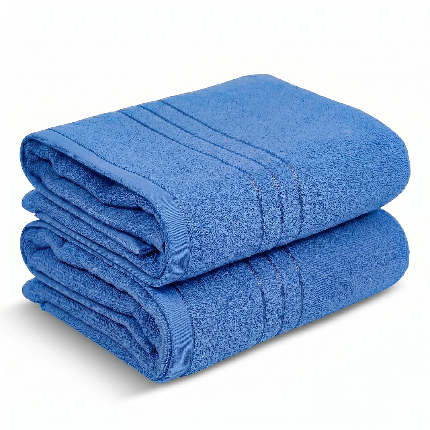 Livmore Set of 2 - Cotton Bath Sheets 550GSM (Size 88x172cm) - Blue