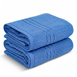 Livmore Set of 2 - Cotton Bath Sheets 550GSM (Size 88x172cm) - Charcoal Grey