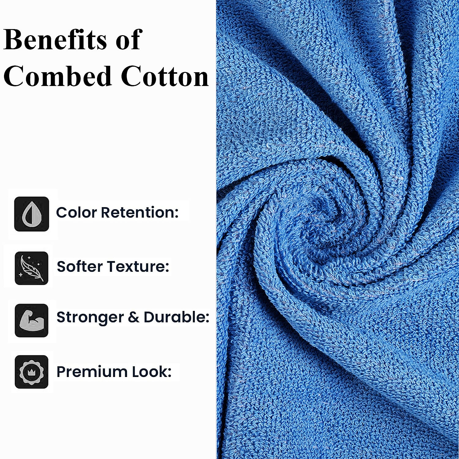 Livmore Set of 2 - Cotton Bath Sheets 550GSM (Size 88x172cm) - Blue