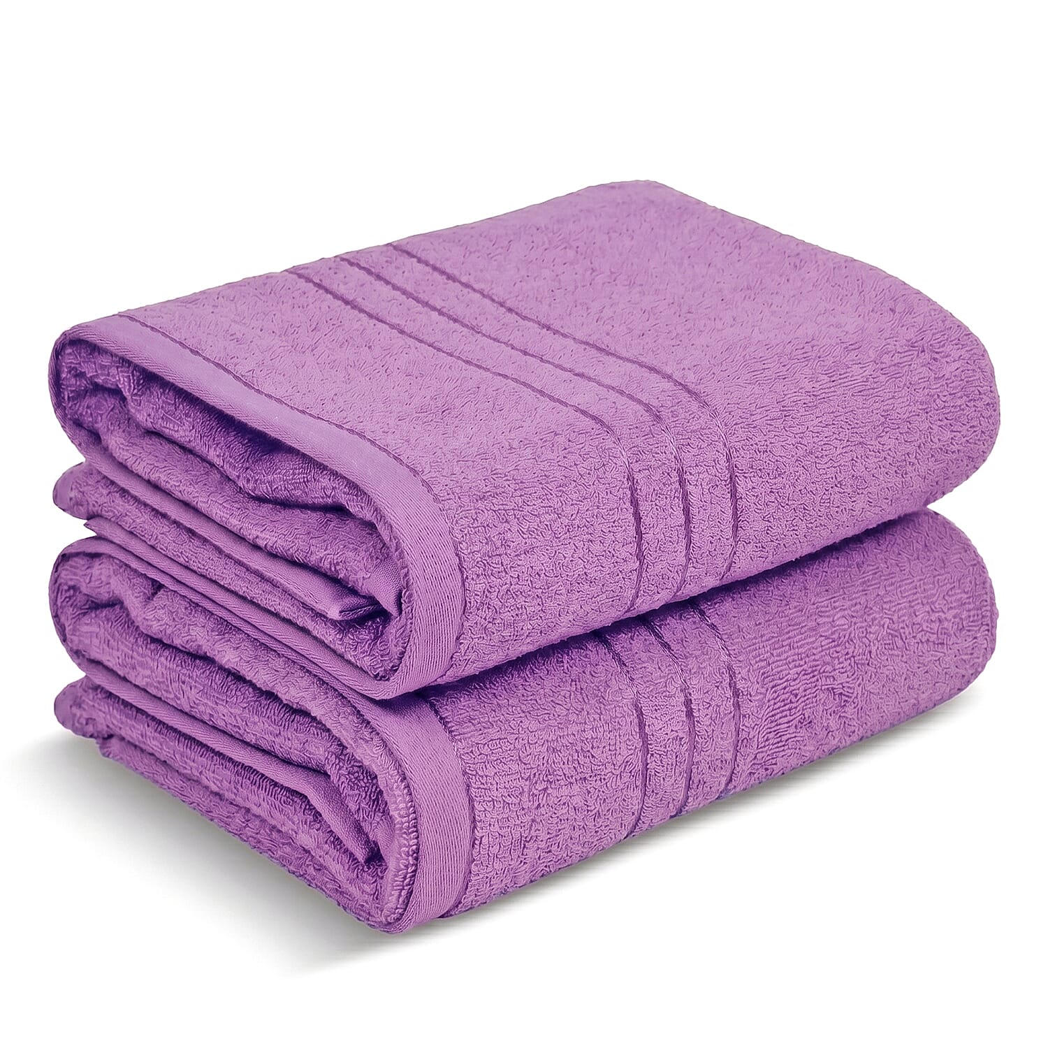 Livmore Set of 2 - Cotton Bath Sheets 550GSM (Size 88x172cm) - Purple