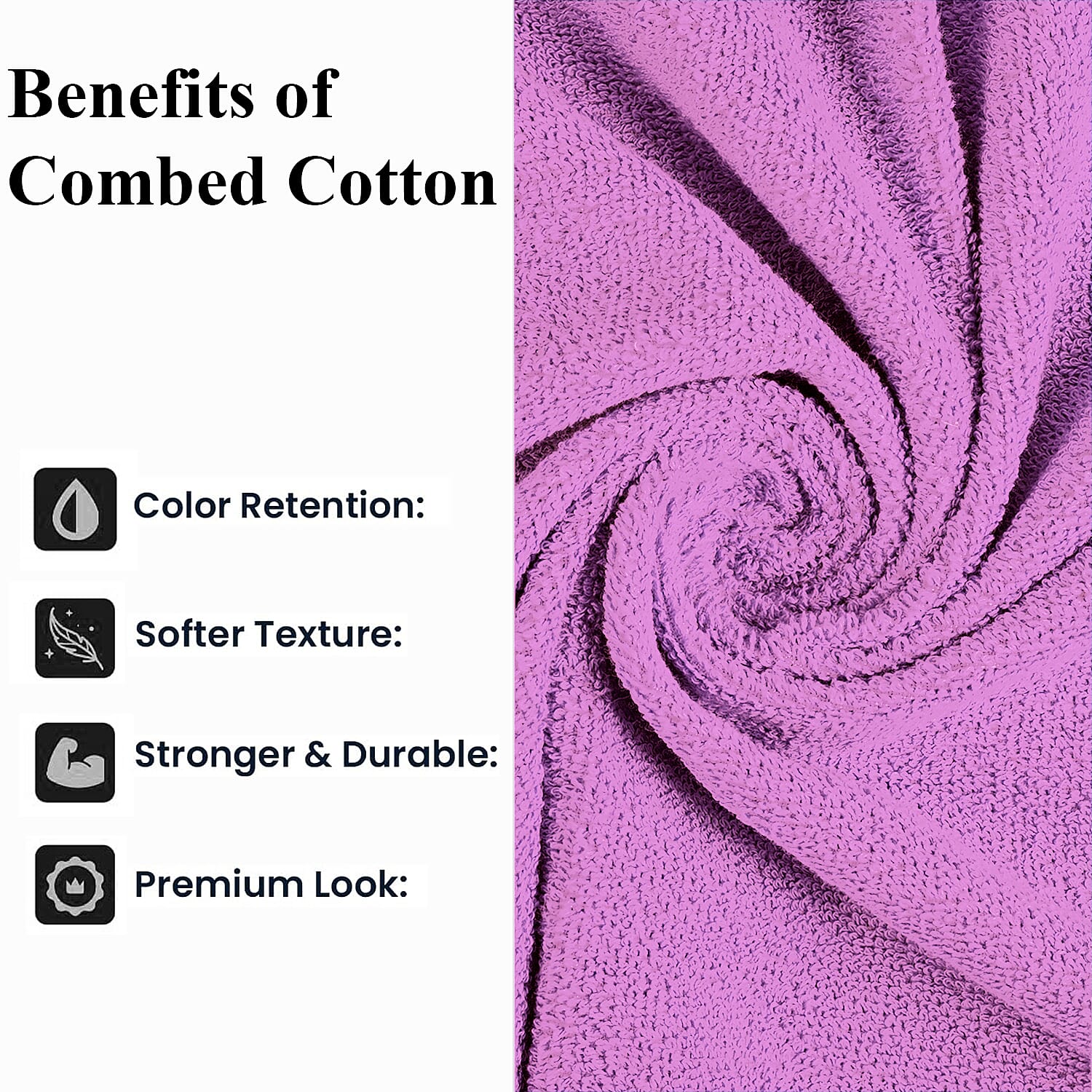 Livmore Set of 2 - Cotton Bath Sheets 550GSM (Size 88x172cm) - Purple