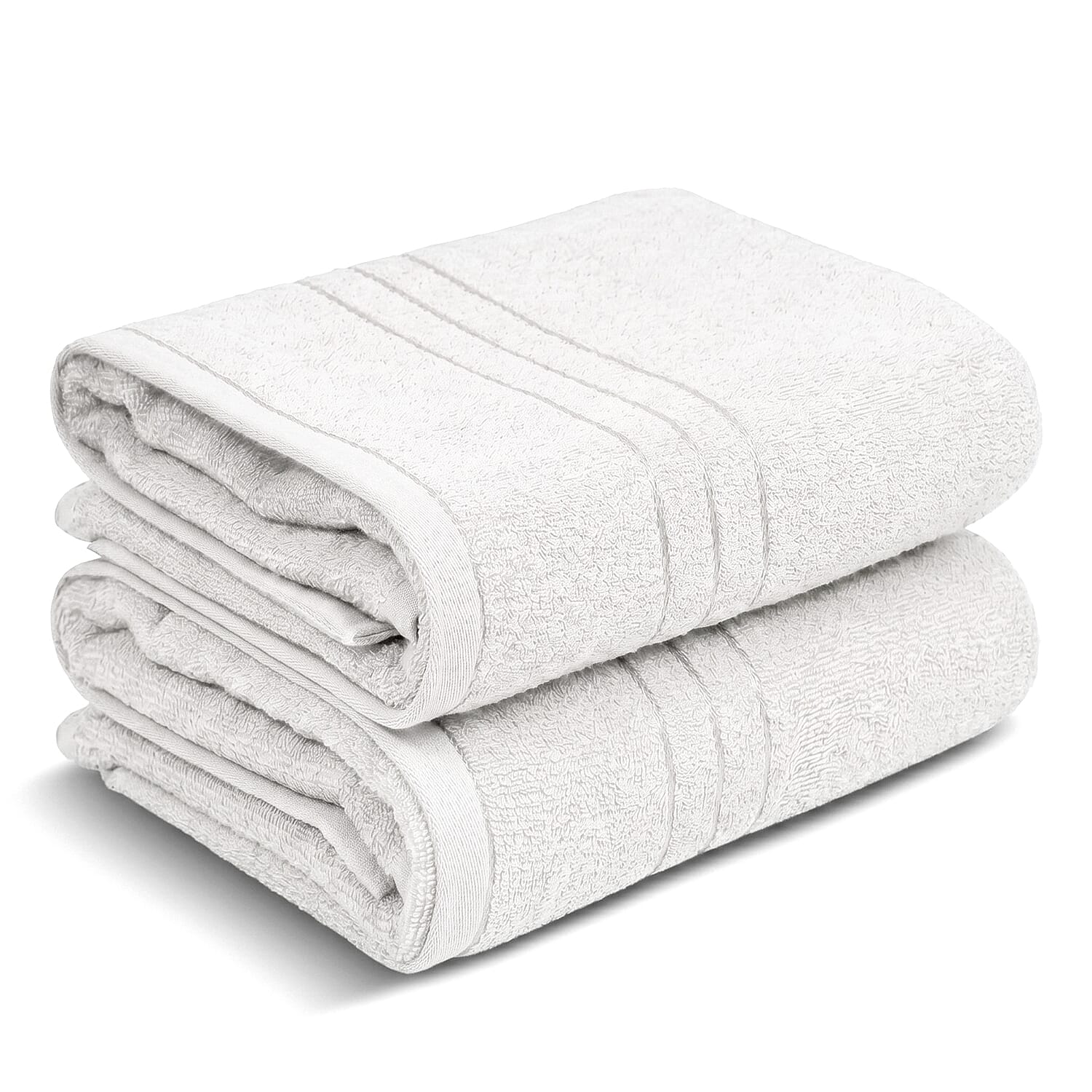 Livmore Set of 2 - Cotton Bath Sheets 550GSM (Size 88x172cm) - White