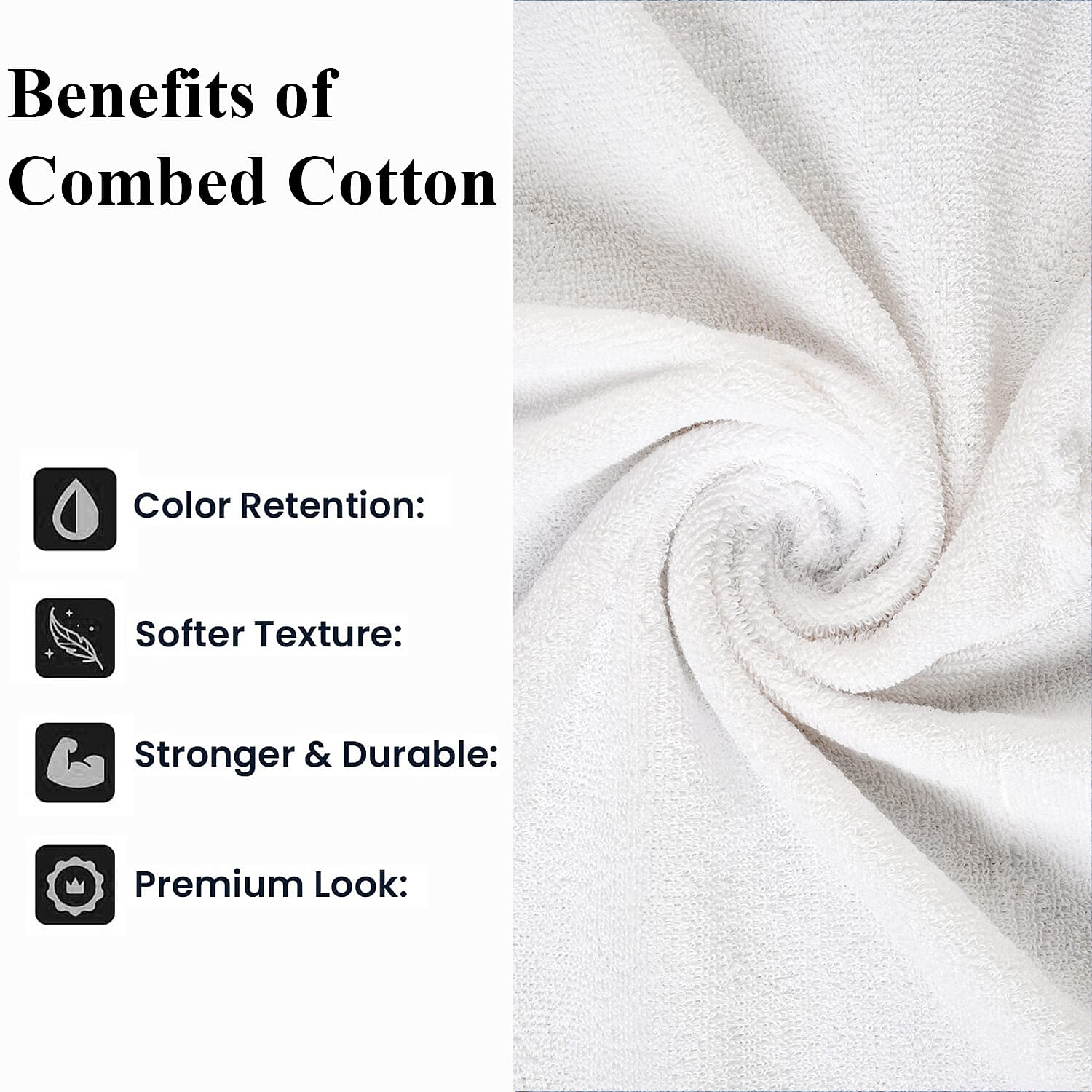 Livmore Set of 2 - Cotton Bath Sheets 550GSM (Size 88x172cm) - White