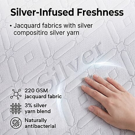 Hush Haven Premium Silver thread Waterproof Mattress Protector 220GSM (Double) - White