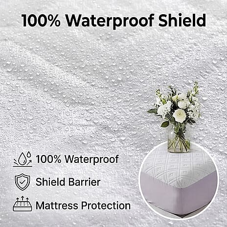 Hush Haven Premium Silver thread Waterproof Mattress Protector 220GSM (Double) - White