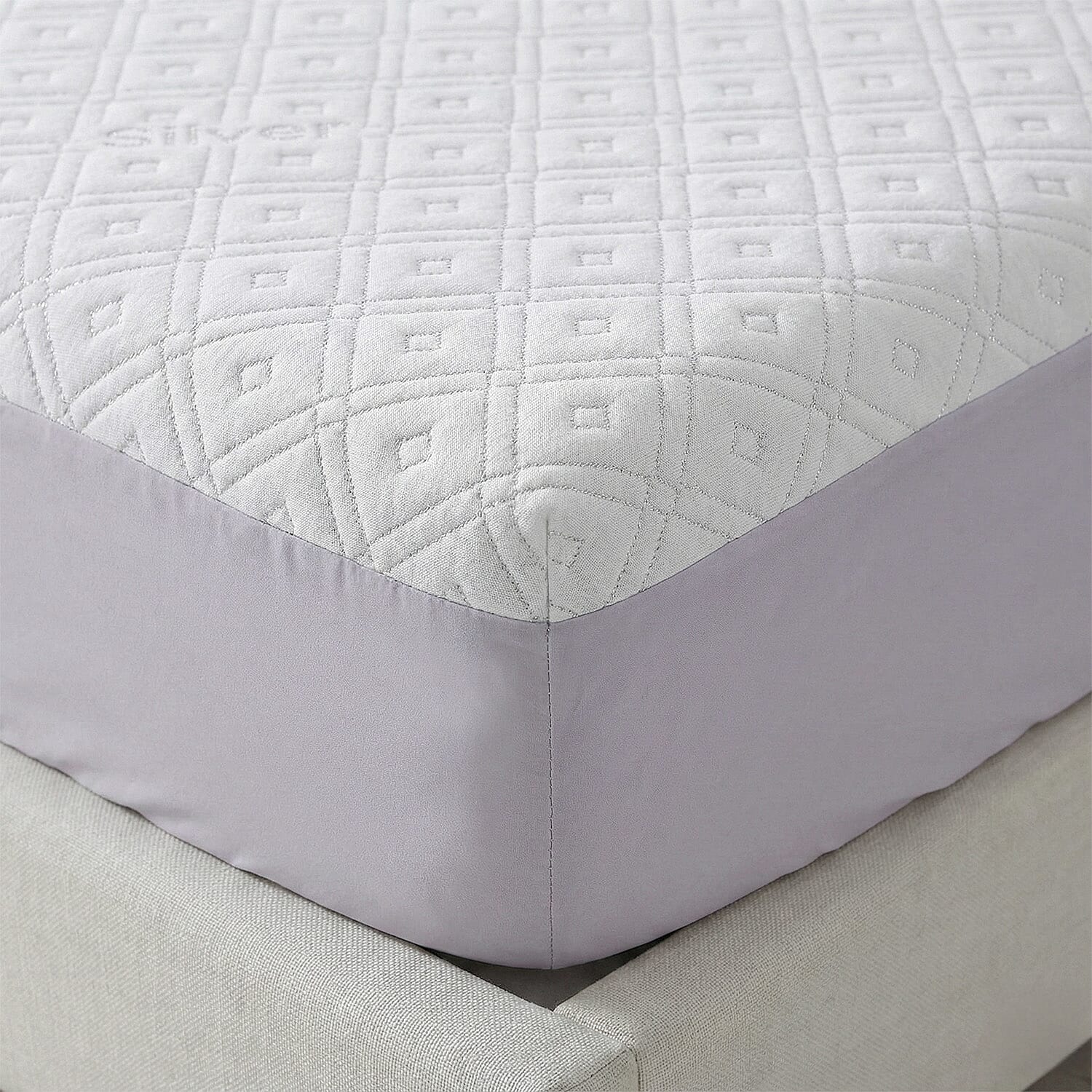 Hush Haven Premium Silver thread Waterproof Mattress Protector 220GSM (King) - White