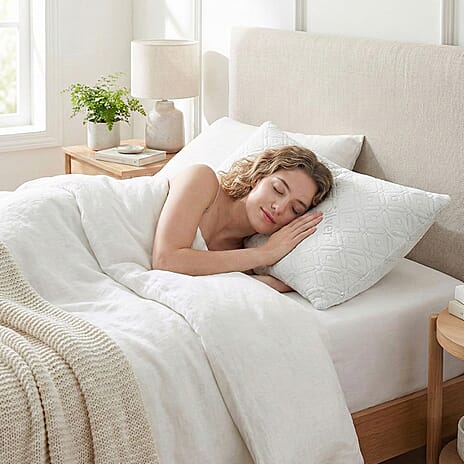 Pack of 2 - Hush Haven Silver thread Waterproof Pillow Protectors 220GSM - White