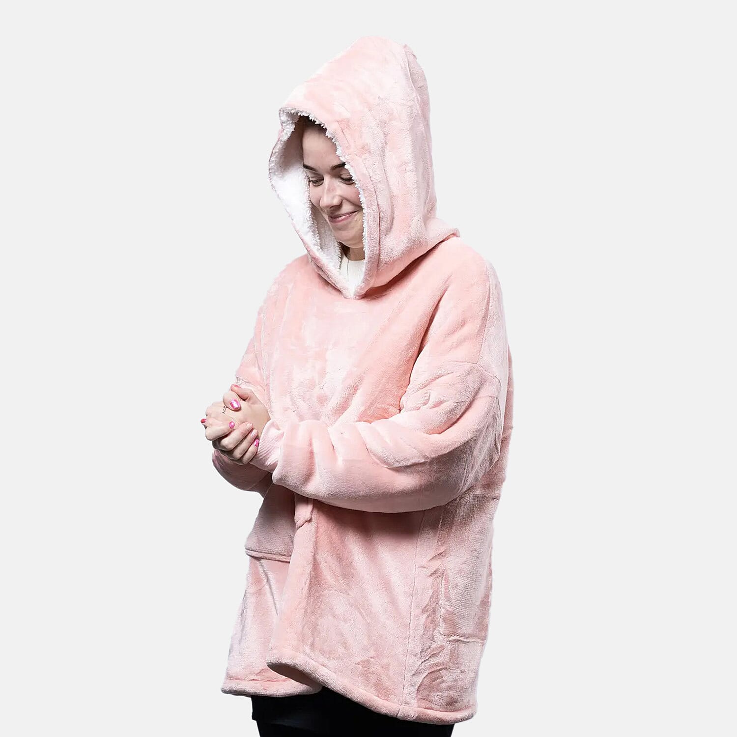 Closeout Deal- Adult Oversized Hoodie Blanket (One Size) - Pink