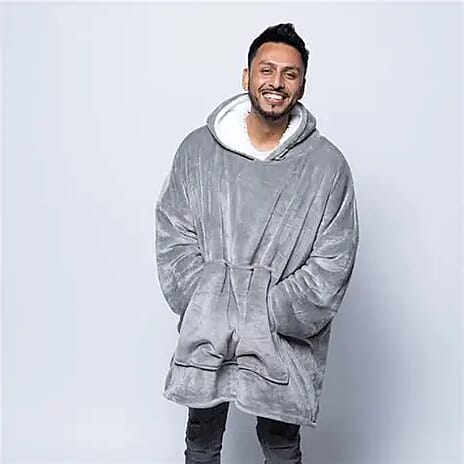 Closeout Deal- Adult Oversized Hoodie Blanket (One Size) - Silver