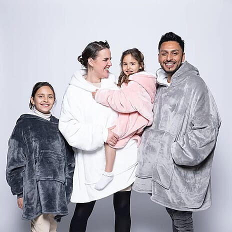 Closeout Deal- Adult Oversized Hoodie Blanket (One Size) - Silver