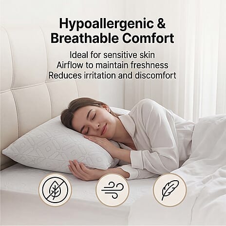 Hush Haven Silver thread Waterproof Pillow 220gsm (75 x 50cm) - White