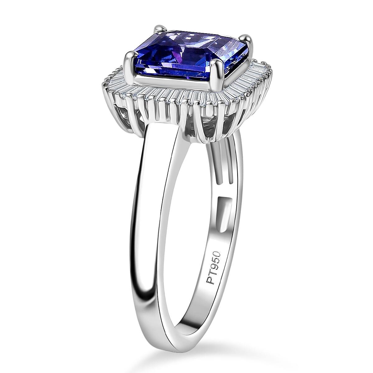 Rhapsody 950 Platinum AAAA Tanzanite & White Diamond (VS-EF) Ring 3.07 Ct, Platinum Wt. 5.65 Gms.