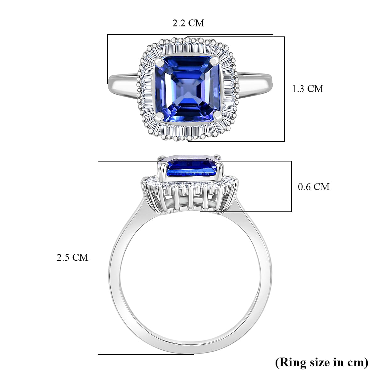 Rhapsody 950 Platinum AAAA Tanzanite & White Diamond (VS-EF) Ring 3.07 Ct, Platinum Wt. 5.65 Gms.