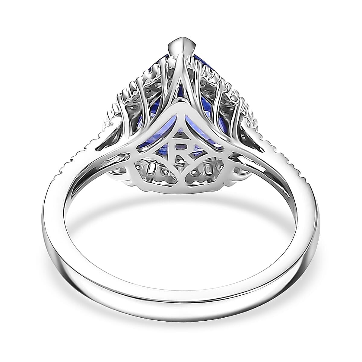 Rhapsody 950 Platinum AAAA Tanzanite White Diamond EF, VS Halo Ring, Platinum Wt.5.65 Gms  3.715  Ct.