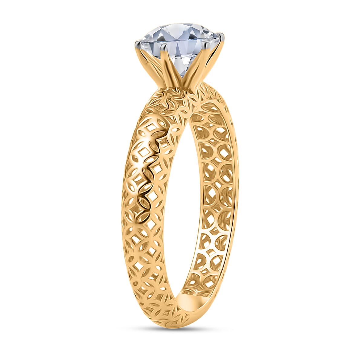 Mirage Collection - Luxuriant 9K Yellow Gold SGL Certified Lab Grown Diamond (SI-GH) Solitaire Ring 1.50 Ct.