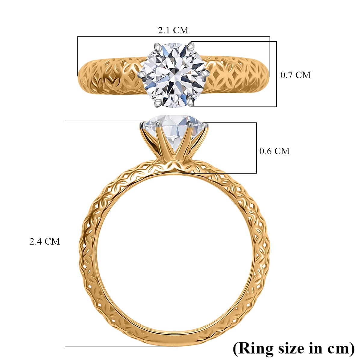Mirage Collection - Luxuriant 9K Yellow Gold SGL Certified Lab Grown Diamond (SI-GH) Solitaire Ring 1.50 Ct.