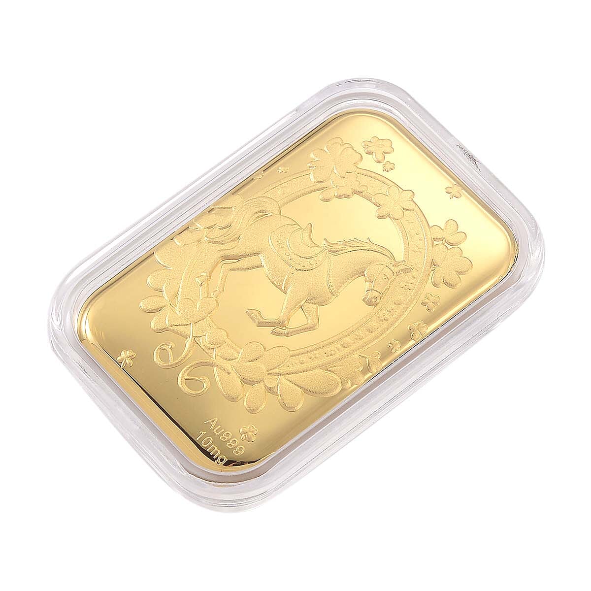 24K (99.99% Purity) Yellow Gold Embossed Horse Collectable (39.80 x 25.65 MM)
