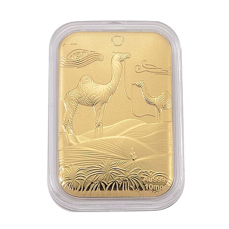 24K Yellow Gold Embossed Camels in Desert Foil (26 x 40.10 MM)