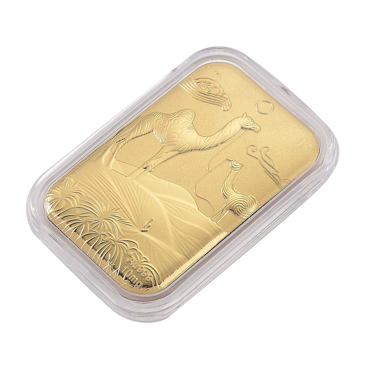 24K Yellow Gold Embossed Camels in Desert Foil (26 x 40.10 MM)